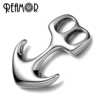 reamor 316l stainless steel anchor connectors charms fit men bracelet necklaces pendant jewelry making findings wholesale