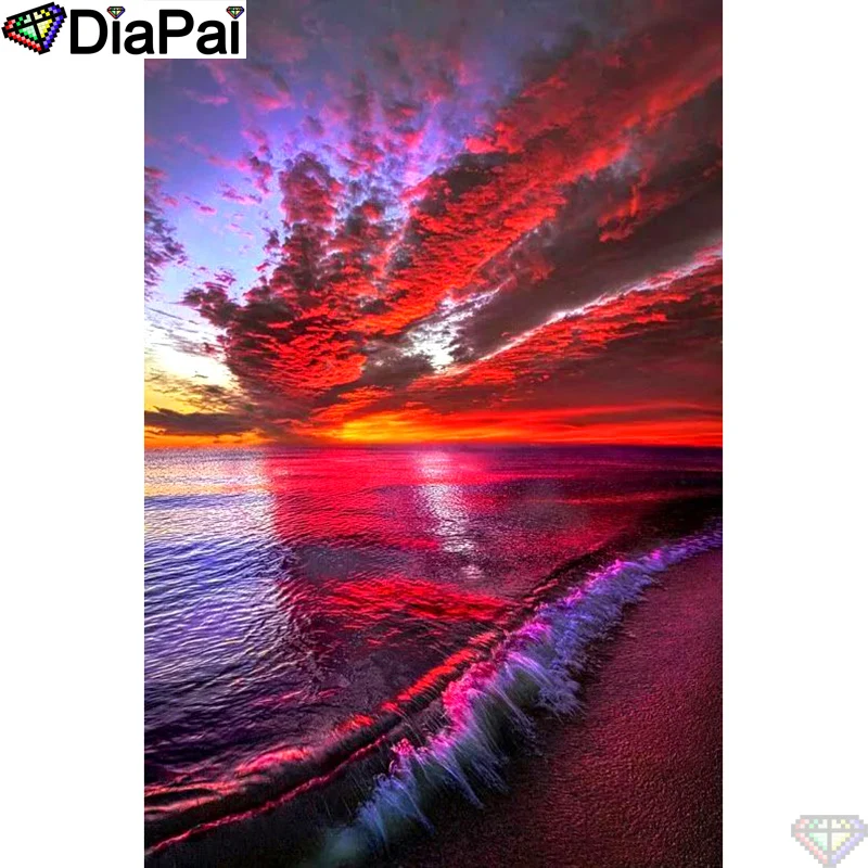 

DIAPAI Diamond Painting 5D DIY 100% Full Square/Round Drill "Dusk sunset scenery"Diamond Embroidery Cross Stitch 3D Decor A18503