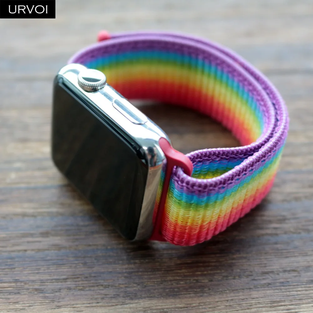 URVOI Спортивная петля для apple watch band series 4 321 pride edition ремешок iWatch двухслойная дышащая