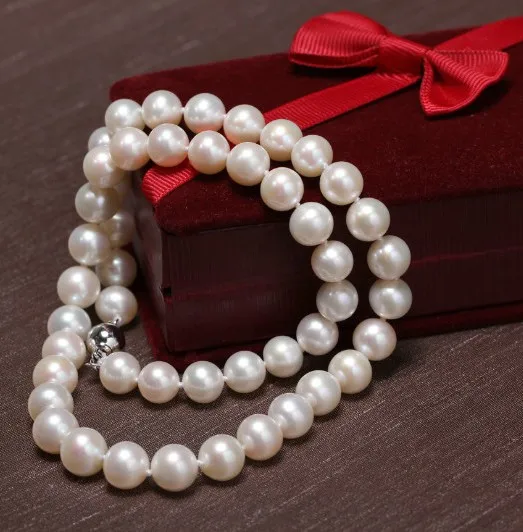 

Eternal wedding Women Gift word 925 Sterling real 925 real natural big Freshwater pearl necklace nearly round pear