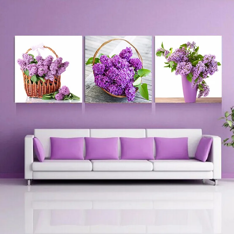 3 шт. картины на холсте для гостиной без рамки | Дом и сад