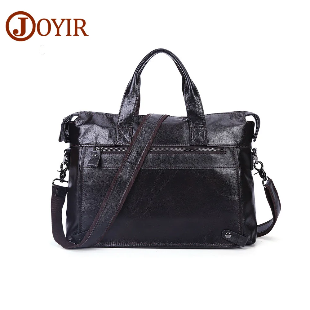 Coffee Briefcase JOYIR мужской портфель, сумка через плечо, сумка через плечо, сумка из натуральной кожи, портфель, кожаная сумка для ноутбука, Офисные Сумки для мужчин - Цвет: Coffee Briefcase