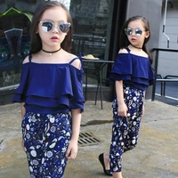 2021 girls sets clothes kids fashion tops floral pants two piece set children summer suit girls outfits 4 8 9 10 11 12 13years