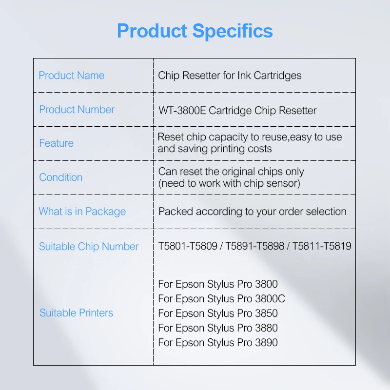 T5801-T5809 T5891-T5898 чип для картриджа Epson Stylus Pro 3800 3800C 3850 3880 3890 3885 | Компьютеры и офис