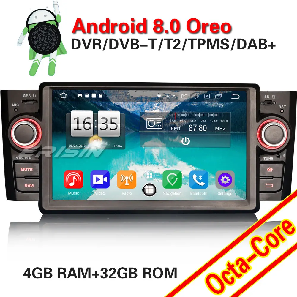 Erisin ES7523L 7 &quotAndroid 8 0 автомобиль радио DAB + TPMS OBD BT 4 г для Fiat Punto Linea|Автомагнитолы| |