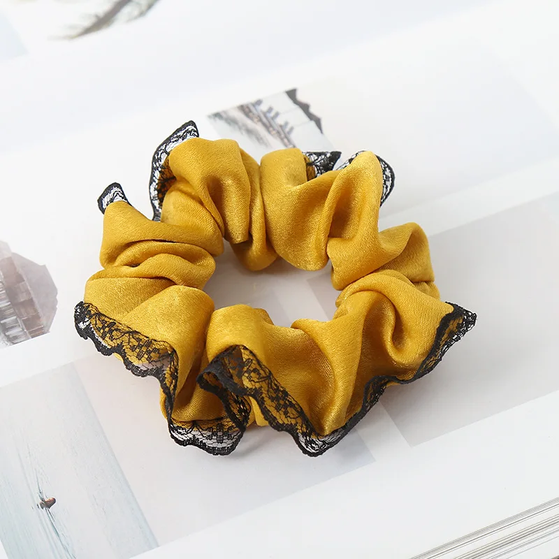 New arrival Fashion women pretty Fabric lace Hair band cute hair Scrunchies girl's Tie Accessories Ponytail Holder |