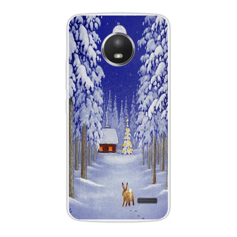 TPU Merry Christmas Case For Moto E4 5.0&quot Funda Motorola XT1766 XT1763 Transparent Silicone DIY Capa for |