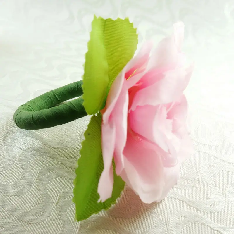 Шелковое Розовое Кольцо для салфетки держатель свадебных салфеток | Дом и сад