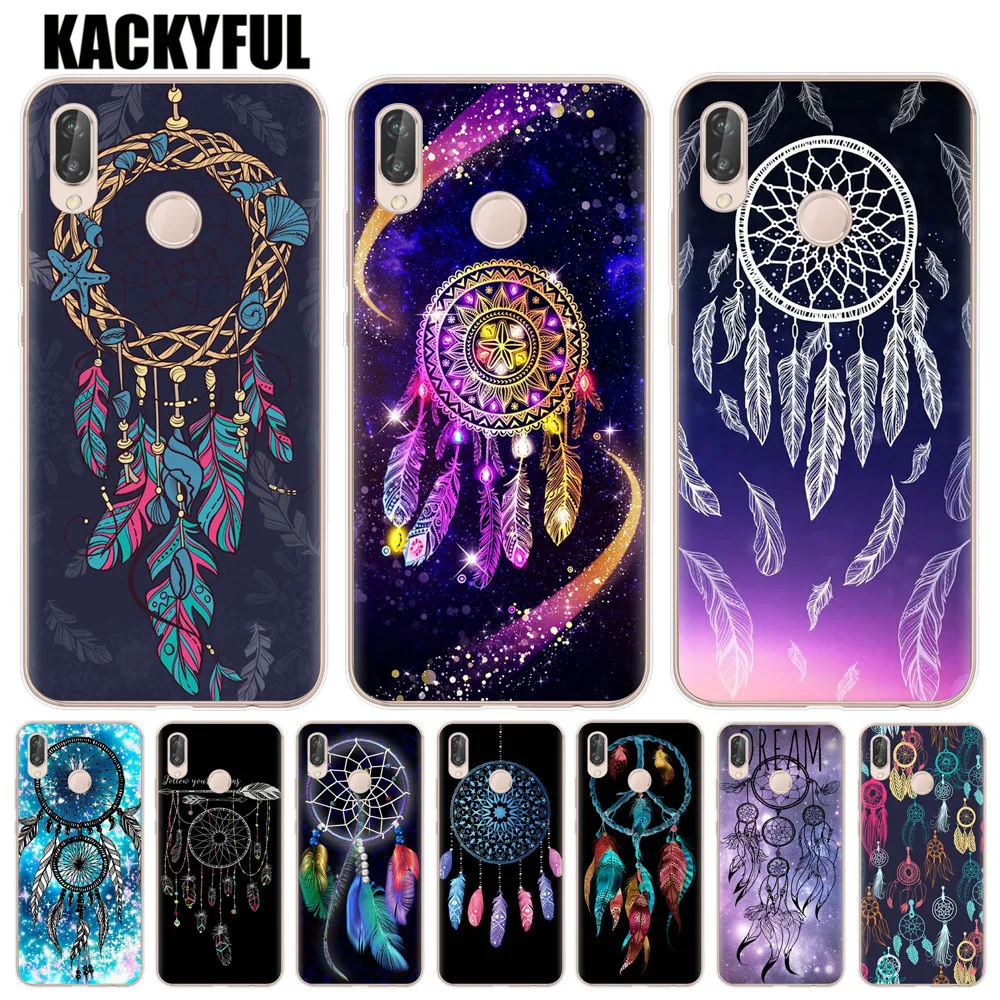 Чехол с разноцветными перьями Dreamcatcher для Huawei P20 P10 Mate 10 20 Lite Pro P9 P8 2017 Honor 9 6X 7X мягкий