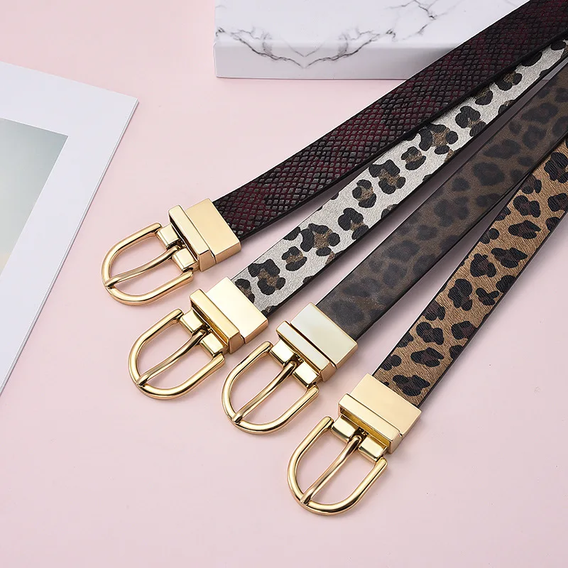 Women's Strap Casual All-match Women Brief Pu Leather Belt Women Strap Leopard Print Belts Top Quality Jeans Belt