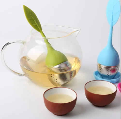 Силиконовые чайные принадлежности для дома многоразовые ситечко с поддоном