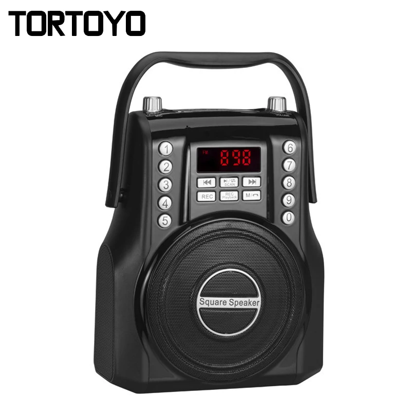 15 Вт квадратный беспроводной Bluetooth динамик fm радио приемник Цифровой 3D сабвуфер