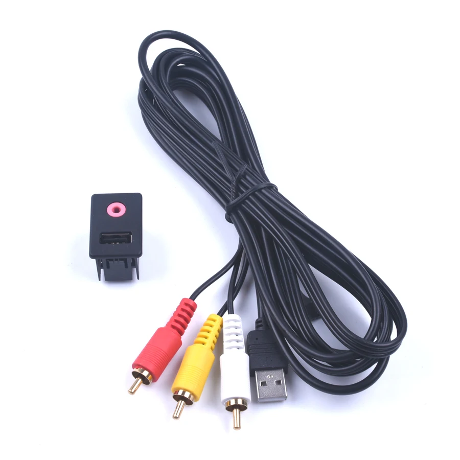 Новый 3 5 мм RCA автомобильный AUX USB Мужской тире монтажный адаптер подходит для Toyota