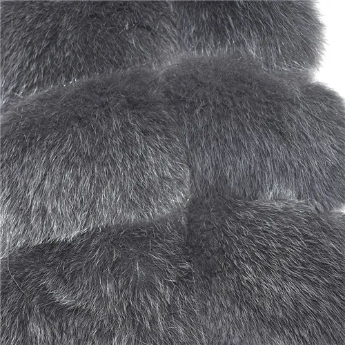 Dark gray Женская новая шуба из натурального Лисьего меха, ведущая куртка с рукавом, съемная нижняя часть, кожаная одежда из травы, европейская - Цвет: Dark gray