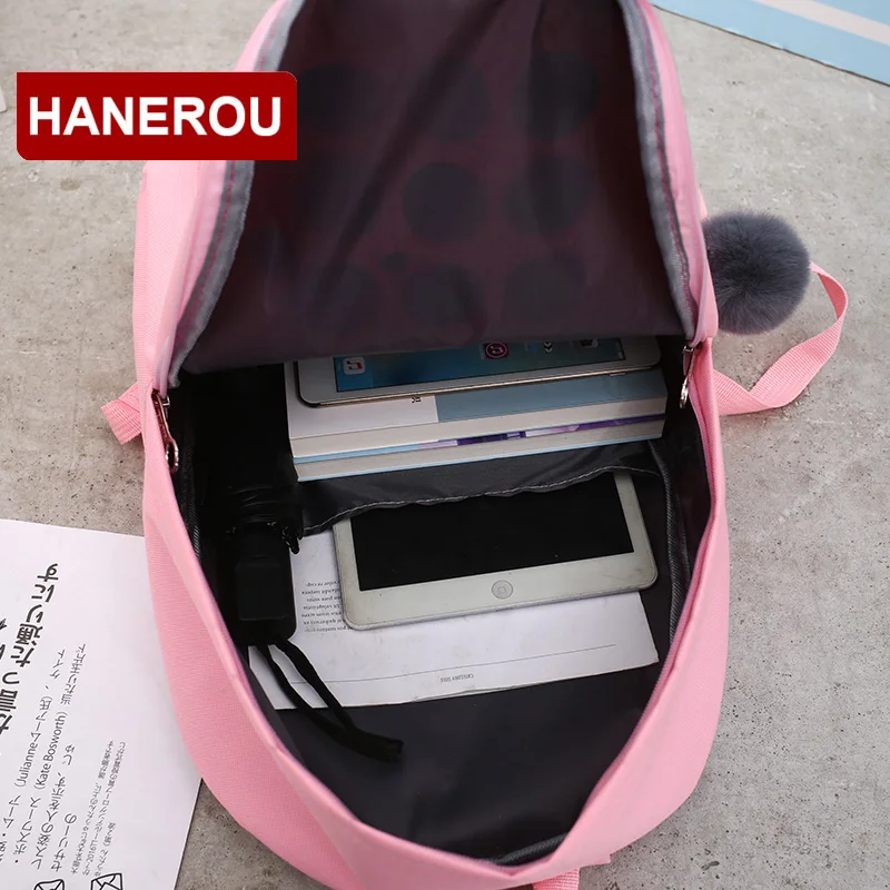 Комплект из 4 предметов милый рюкзак с принтом женская сумка на плечо холщовые