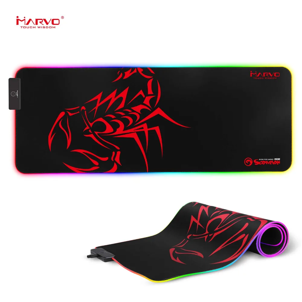 Коврик для мыши Marvo MG10 большой игровой коврик RGB с подсветкой и управлением