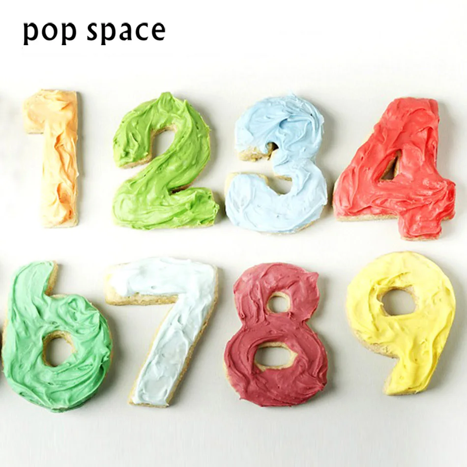 9 шт./компл. stainlesss Сталь цифра печенья цифровой символ Cookie Stamp Бисквит формы