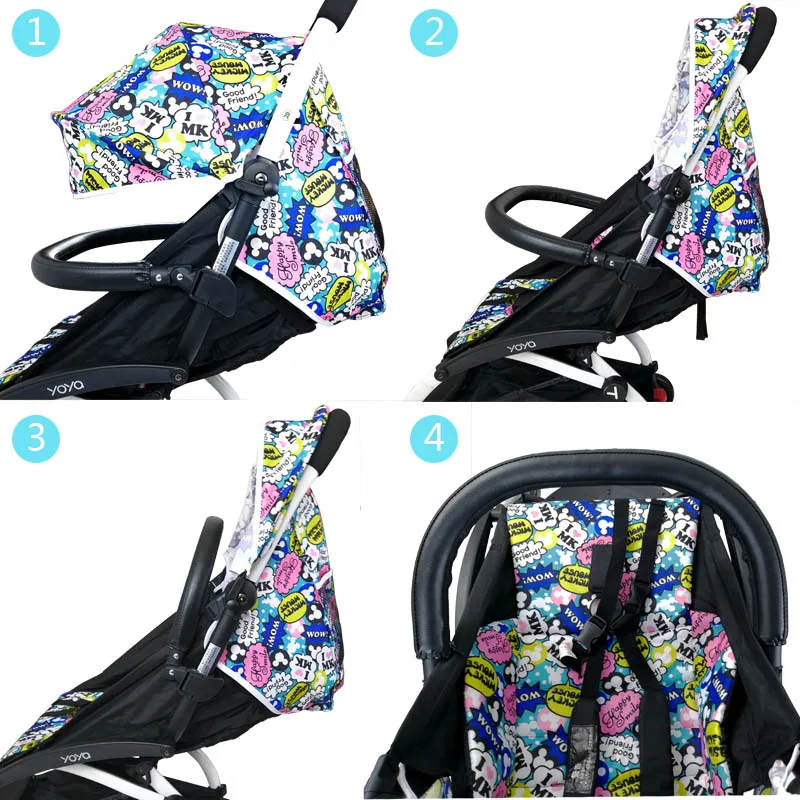 Детская коляска поручень из ткани Оксфорд и подлокотник искусственной кожи для