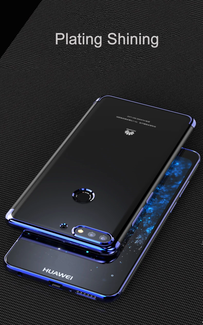 Plating Transparent Case For Huawei Y9 Y7 Y6 Prime 2018 Silicone Soft TPU Cover case Back cover | Мобильные телефоны и