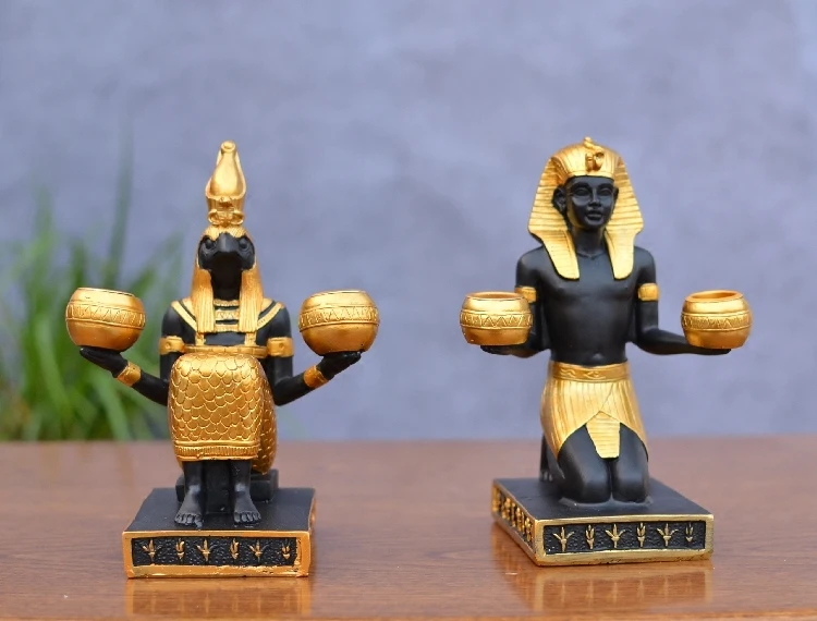 Декоративный подсвечник классический египетский фараон Статуэтка Статуя