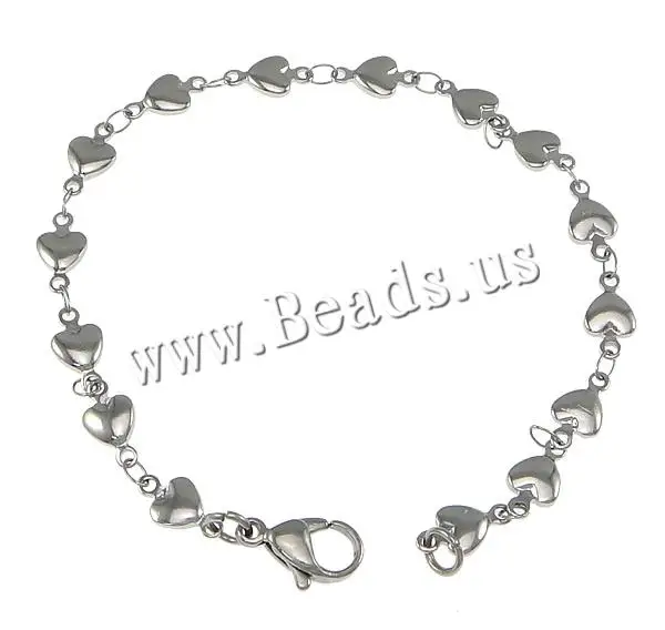 

Stainless Steel Heart Chain Love Charm Bracelets Women Man Link Bangle Jewelry Accessories Friendship Wristbands