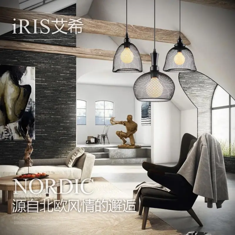 Retro Loft Style Industrial Lamp Vintage Pendant Light Fixtures With Metal Cages Lustre Para Sala | Освещение