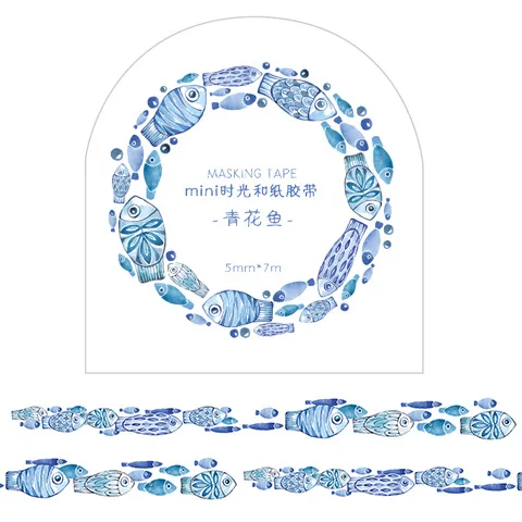 JIANWU 5 мм* 7 м Тонкая васи лента облако Веревка Узел креативный дневник DIY стикер скрапбук маскирующая лента милые школьные принадлежности - Цвет: qinghuayu