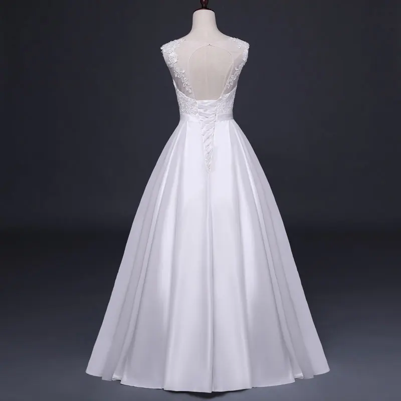 FADISTEE Новое поступление Элегантное свадебное платье Vestido de Festa с аппликацией без спинки А-силуэта атласное длинное кружевное стильное платье