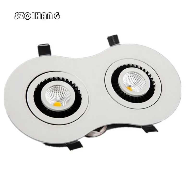 

Free shipping 10W/20W Dimmable COB led Recessed downlight AC85-265V 360 Degree Rotating LED Spot light led ceiling lamp