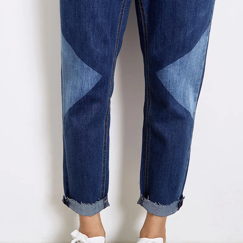 Женские джинсы шаровары LEIJIJEANS повседневные выбеленные до щиколотки со средней
