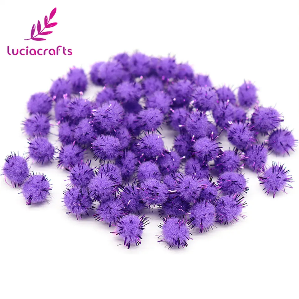 Lucia crafts, 144 шт., около 10 мм, синель, стебли, бендарос, Рождественский плюшевый шар, корень для волос, сделай сам, детские игрушки,, J0702