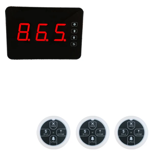 1screen 3bell-white 1 настольный ЖК-приемник 3 кнопки вызова 433 МГц водонепроницаемый Buzeer фаст-фуд Ресторан Беспроводной Вызов официанта системы - Цвет: 1screen 3bell-white