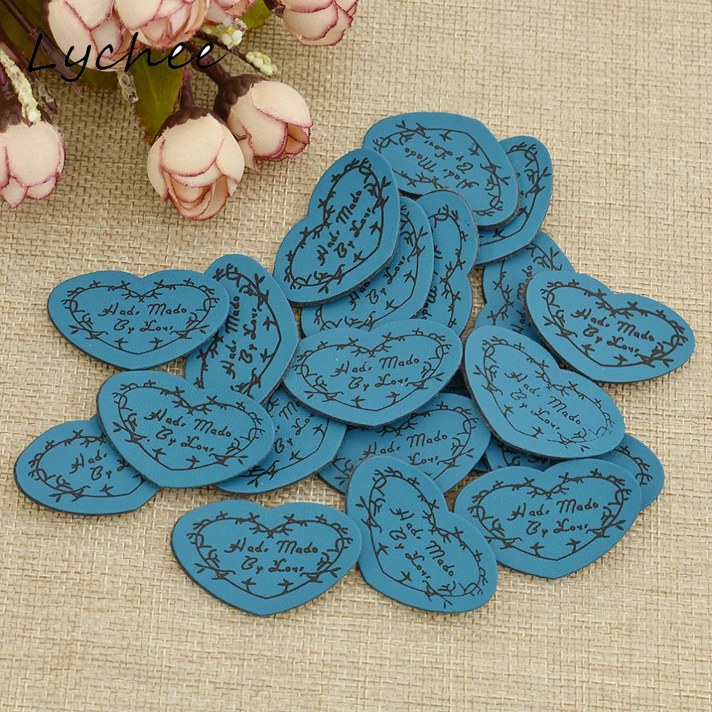 Lychee 20 шт. ярлыки для одежды ручная работа любовь искусственная кожа этикетки