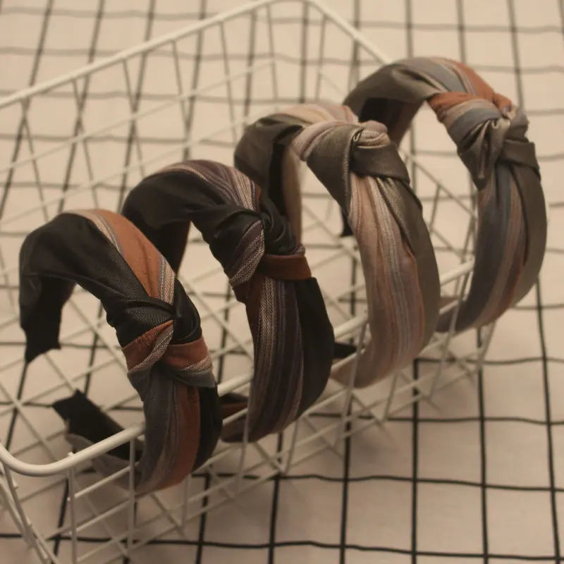 Обруч для волос ручной работы в стиле пэчворк средней яркости модная женская