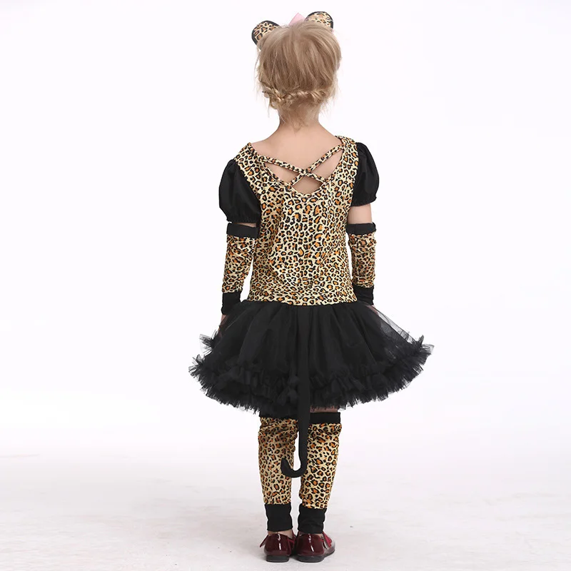 Cat Costumes for Kids Little Leopard Kitty Fancy dress Cosplay Clothes Halloween Party decoration | Тематическая одежда и