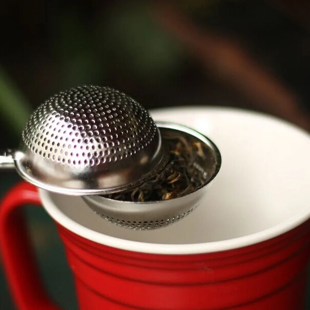 Нержавеющая сталь свободный листовой чай Блокировка чайная ложка шарик для