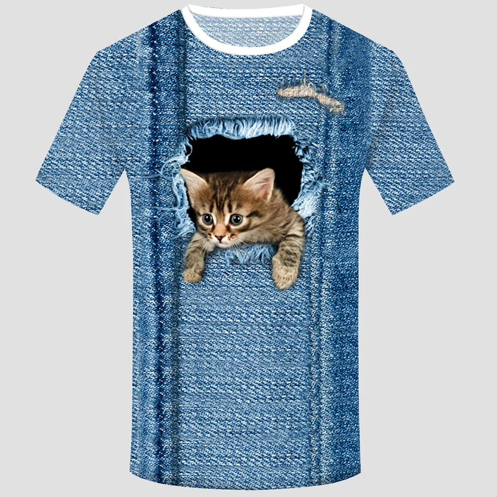 SAGACE Women t shirt Funny 3D Print Animal Summer Short Sleeve funny T-Shirts Top harajuku tshirt High Quality top female | Женская