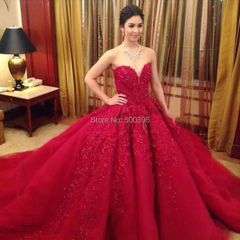 Вернуться узелок красивая бальное платье красный свадебное 2016 vestido де noiva милая с