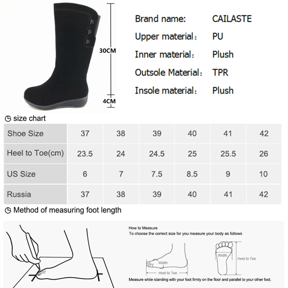 CAILASTE/Женская обувь зимние сапоги до середины икры черные кожаные на молнии