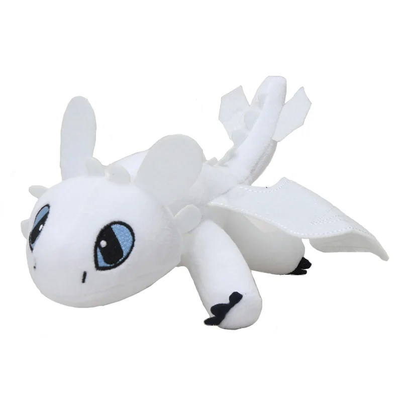 23cm white Как приручить дракона 3 Беззубик светильник Fury Плюшевые игрушки Мягкая Ночная фурия Беззубик детские игрушки плюшевые детские игрушки - Цвет: 23cm white