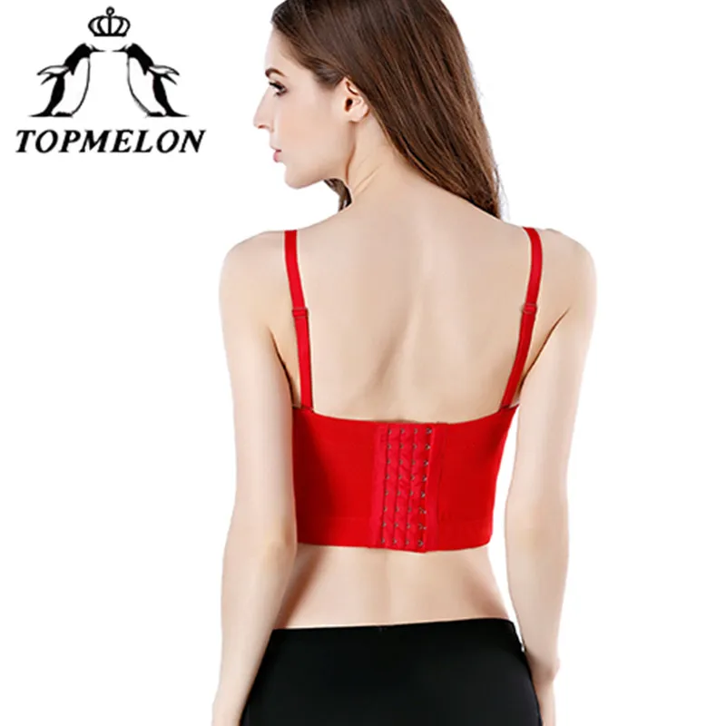 TOPMELON кожи укороченный топ сексуальная Готическая Стиль женские летние майки размера плюс S-6XL бюстгальтер жилет без рукавов Bralette футболки черный, красный