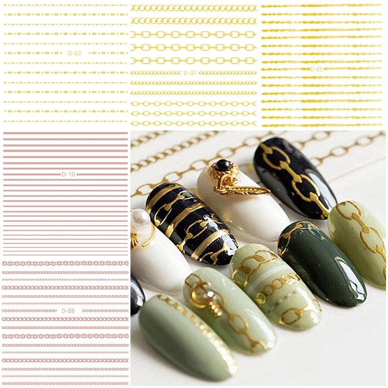 72 шт. металлические полоски-наклейки для ногтей | Красота и здоровье