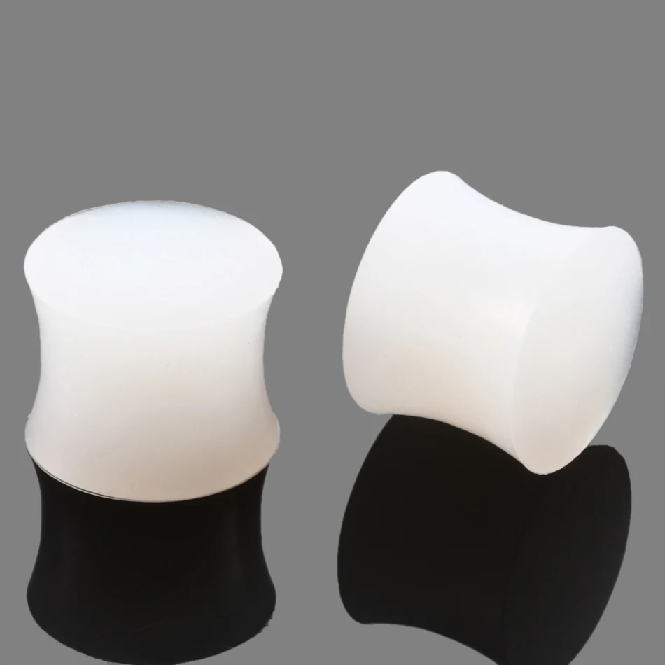 Пара силиконовых прозрачных ушных растяжных туннелей|plugs and tunnels|ear gaugesbody jewelry |