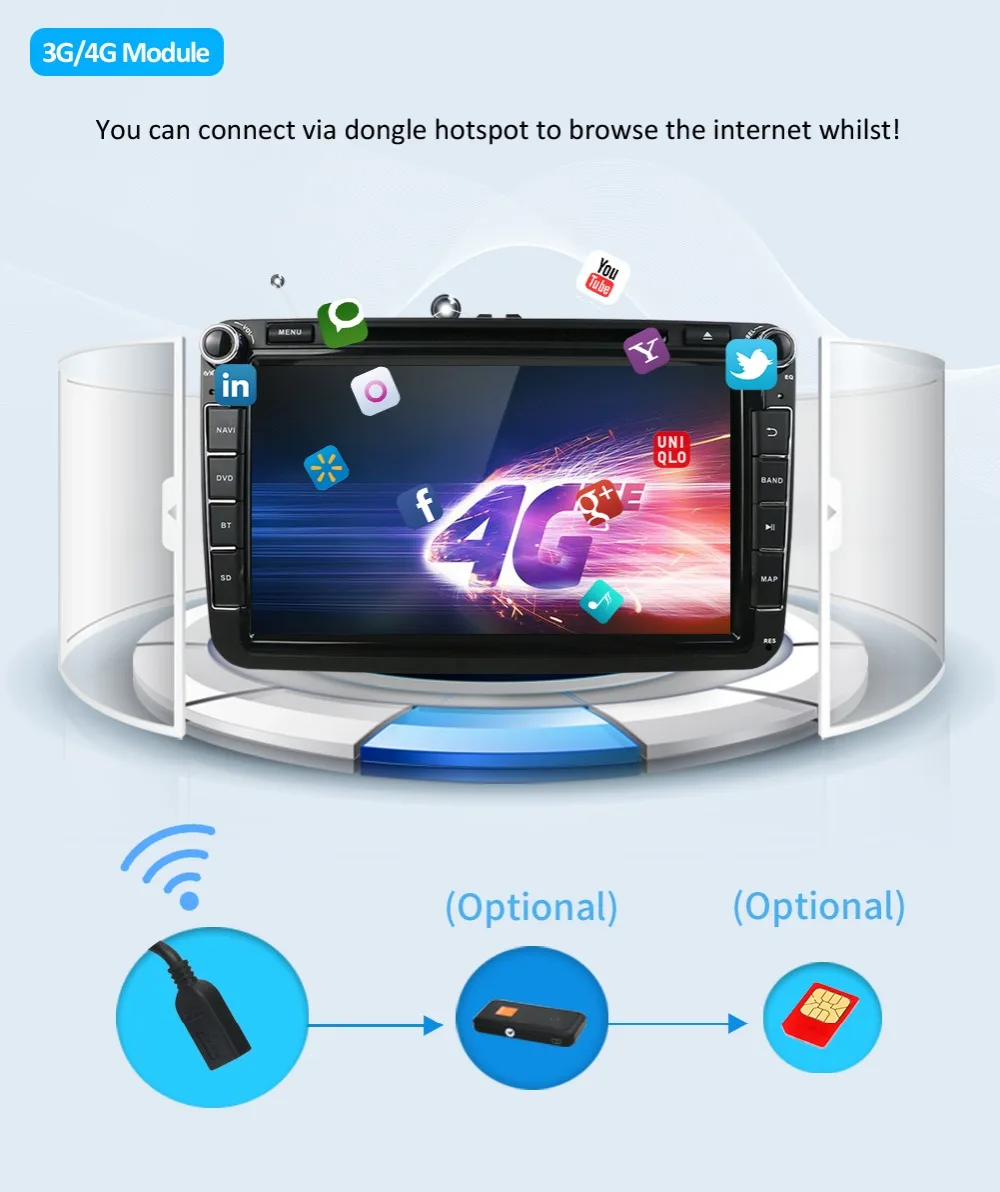 Автомобильный DVD gps 2 Din Android 9,0 octa 8 ядерный для Volkswagen Skoda/Seat/Passat/b7/POLO/GOLF5 6/Caddy wifi BT 3g/4G NET RDS Автомагнитола