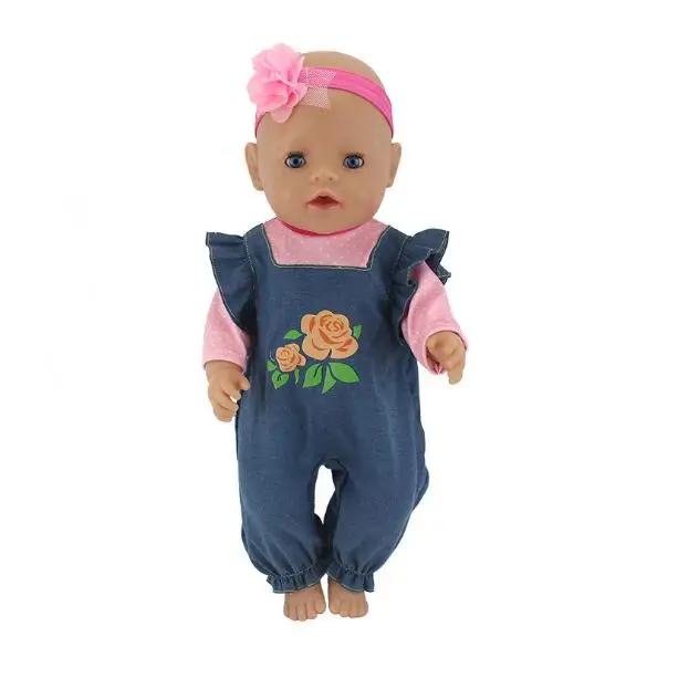 

Головной цветок + комбинезон, Одежда для кукол, подходит для куклы 43 см/17 дюймов, лучший подарок на день рождения для детей (продается только ...