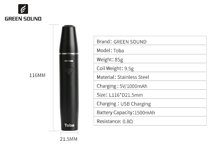 2 шт./лот GreenSound TOBA ICOS vape pen 1500 мАч электронная сигарета испаритель набор сигарет