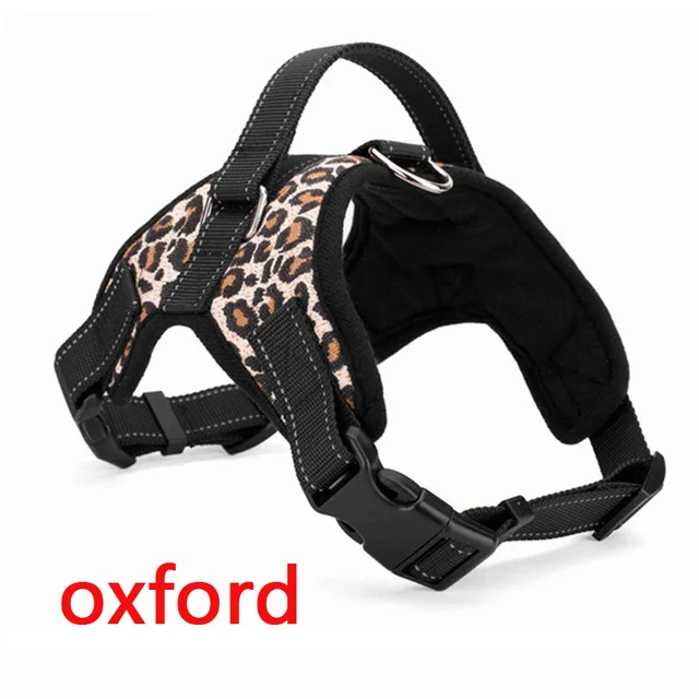 Oxford Leopard Светоотражающий Поводок для домашних животных, собак, ошейник для больших собак, поводок, регулируемый поводок для больших и маленьких собак, намордник, жилет питбуля - Цвет: Oxford Leopard