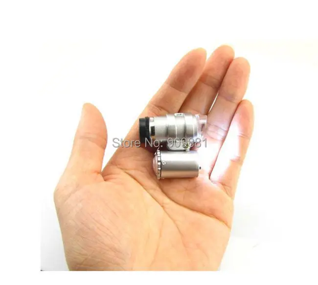 Mini 60X Currency Detecting Microscope with LED UV Light - 60 Times Loupe for Jewelry Magnification - Includes PU Leather Pouch image 3