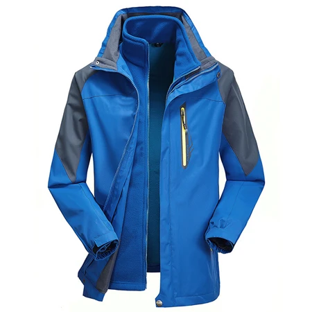 Для Мужчин's Для женщин 3in1 зима теплая флисовая куртка Softshell ветровка спорта на открытом воздухе Пеший Туризм Кемпинг Лыжный Спорт Рыбалка пальто MA186 - Цвет: Women Blue