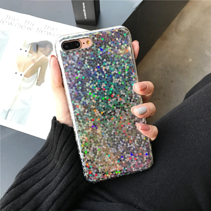 CHAOLIDA необычная блестящая пудра с блестками чехлы для телефонов IPhone X 8 7 6 6S Plus
